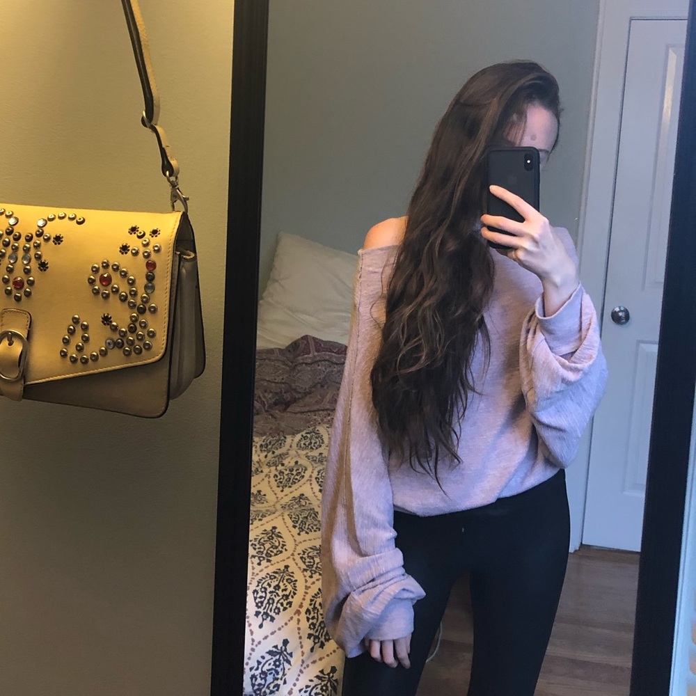 Off the shoulder long sleeve top